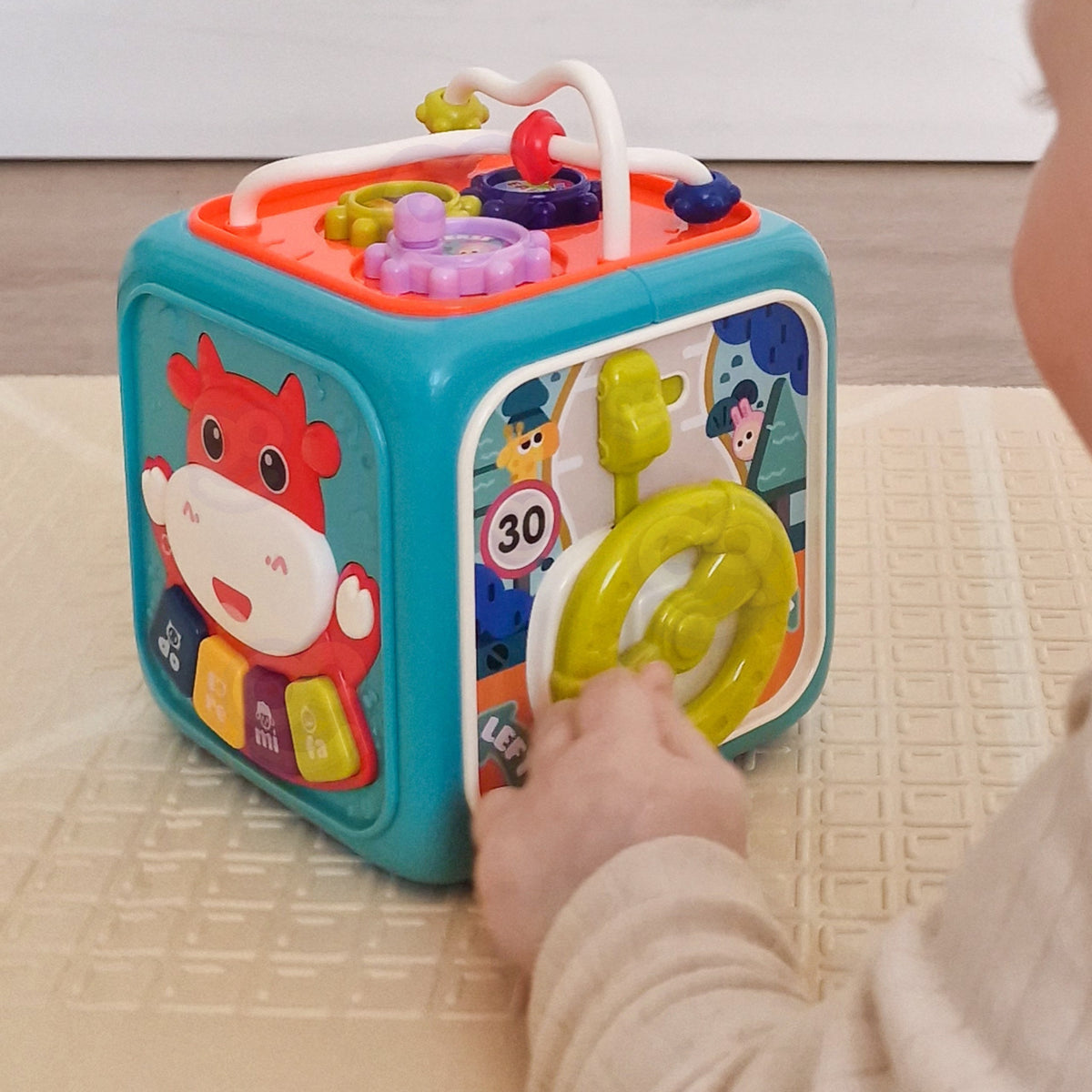 WOOPIE BABY Sensorinis Kubas 6in1 Montessori Rūšiuoklis Kūdikiams
