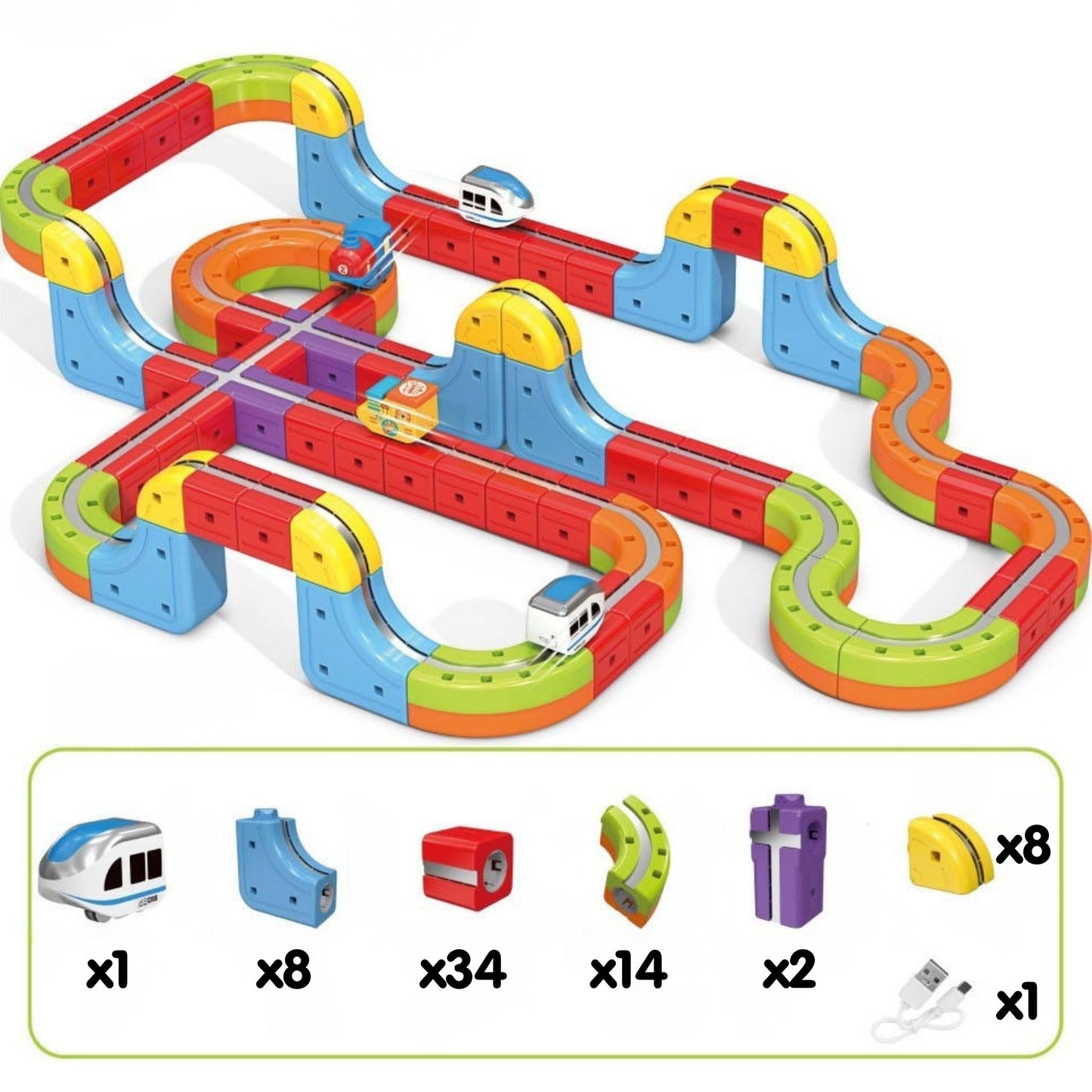 WOOPIE Magic Cube Traukinukas Magnetinė Anti-gravitacinė Trasa 68 vnt.