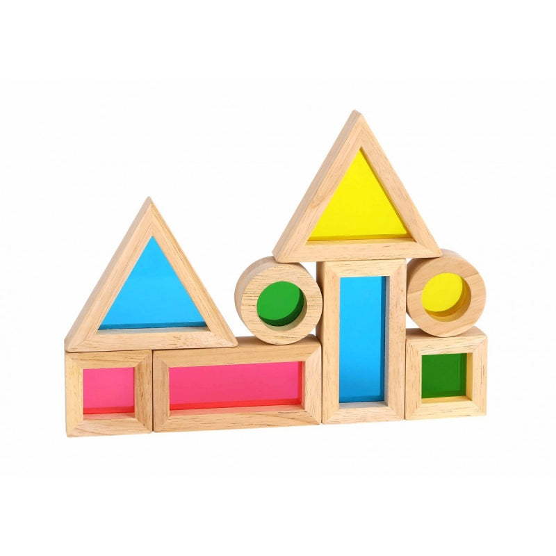 TOOKY TOY Mediniai spalvingi veidrodžių blokai, 8 vnt.