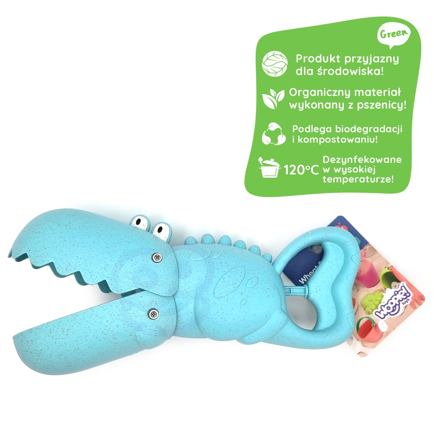 WOOPIE GREEN Biologiškai skaidomas krokodilo formos kastuvas smėliui ir vandeniui, mėlynas – vaizdas 9