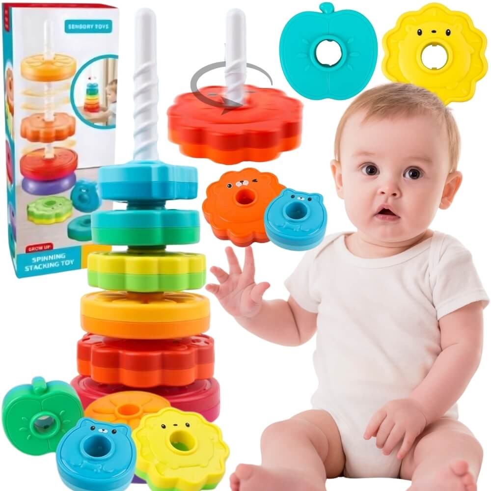 WOOPIE BABY Lavinamoji Piramidė su Gyvūnėlių Diskeliais
