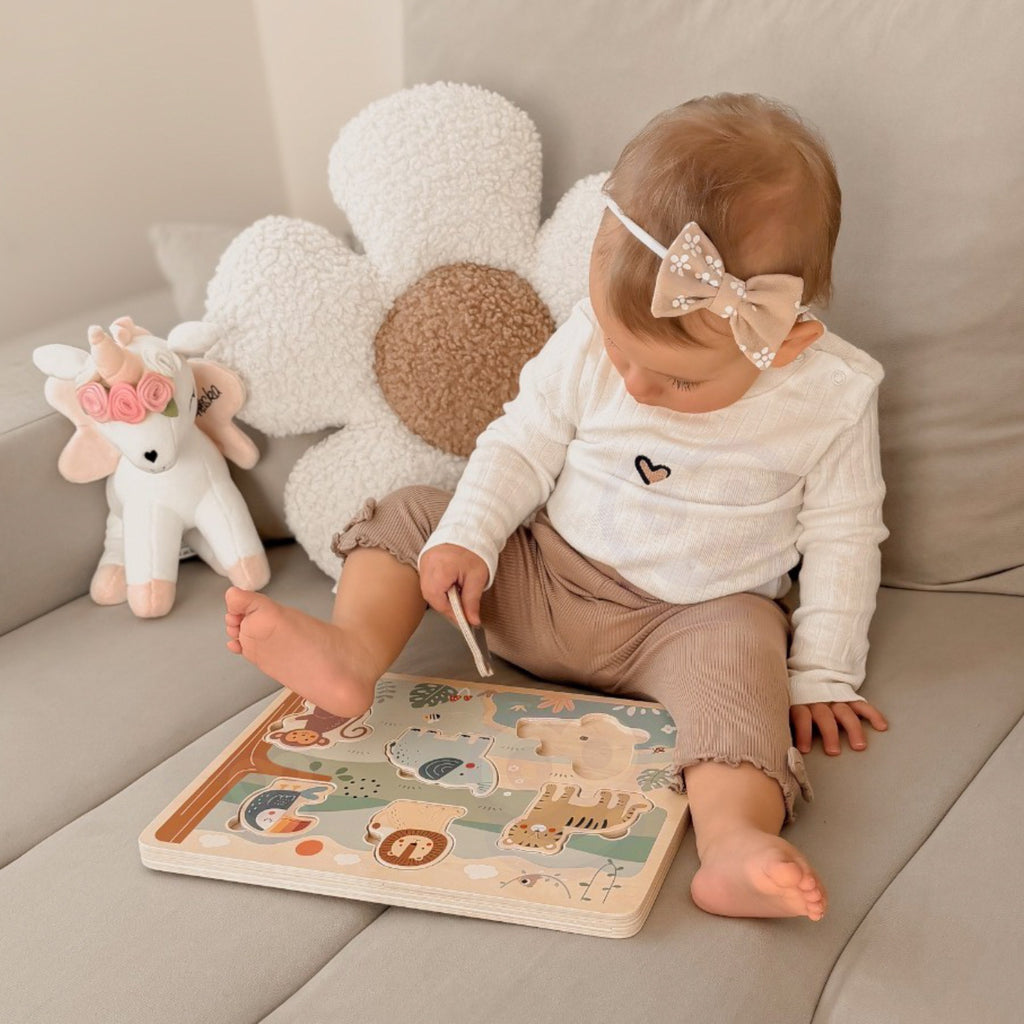 TOOKY TOY Garsinė dėlionė Safari Montessori vaikams