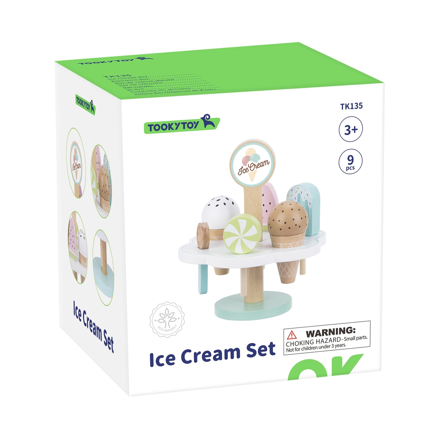 TOOKY TOY XL medinis ledų rinkinys su magnetais ir stovu, 9 detalės – vaizdas 2