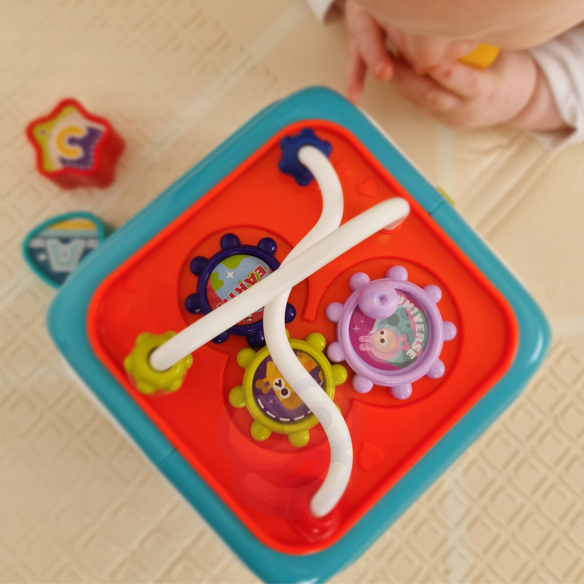 WOOPIE BABY Sensorinis Kubas 6in1 Montessori Rūšiuoklis Kūdikiams