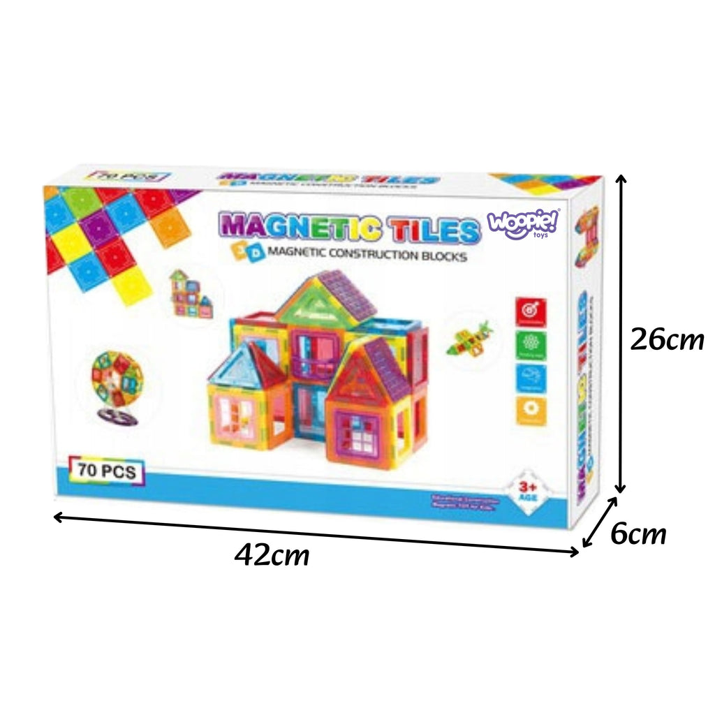 WOOPIE 3D Magnetiniai Konstravimo Blokai Vaikams, 70 dalių