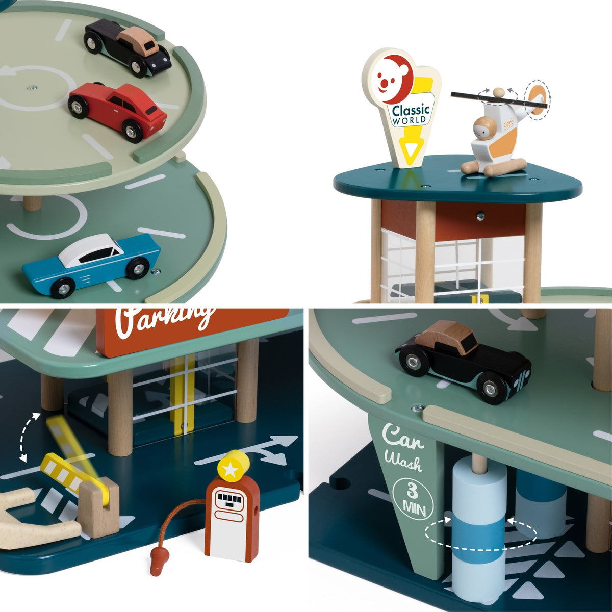 CLASSIC WORLD Daugiaaukštis Garažas su Sraigtasparniu ir Automobiliais