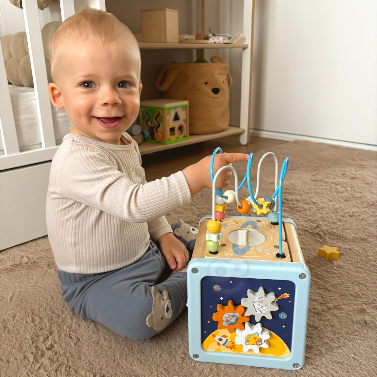 TOOKY TOY Medinis Kosminis Aktyvumo Kubas su Labirintu
