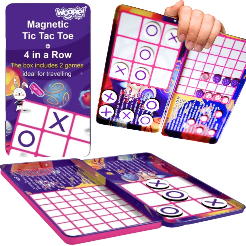 WOOPIE IQ Strateginis magnetinis žaidimas 2in1: Kryžiukai ir nuliukai + 4 eilėje, MINI – pagrindinis vaizdas