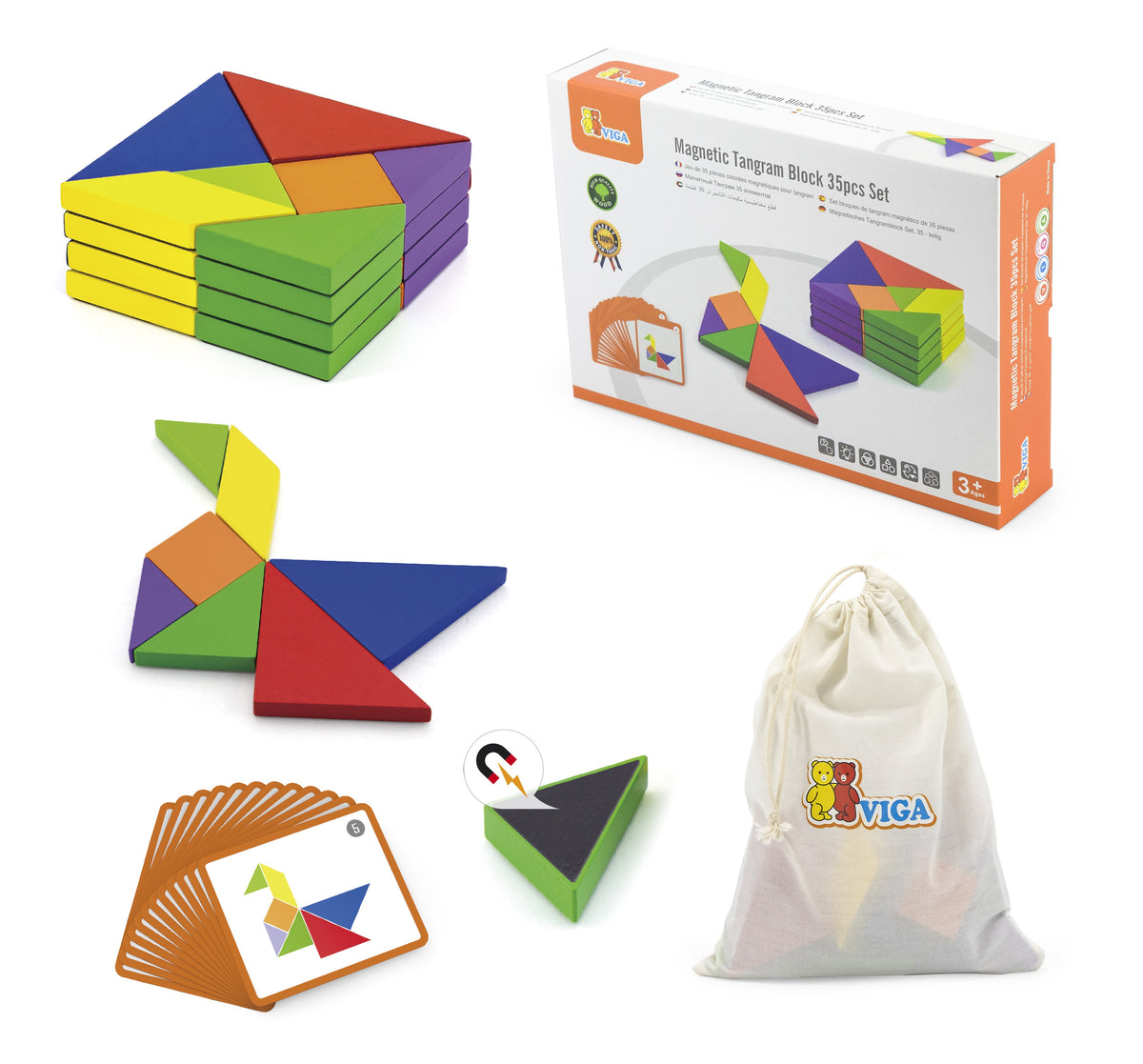 VIGA Tangram Medinis Loginis Žaidimas FSC Sertifikatas
