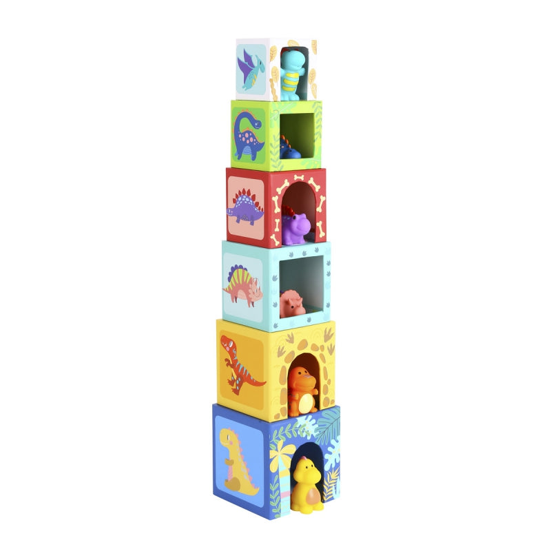 TOOKY TOY lavinamoji dėlionė iš medinių kaladėlių + 6 žaidimo figūrėlės 12 vnt.