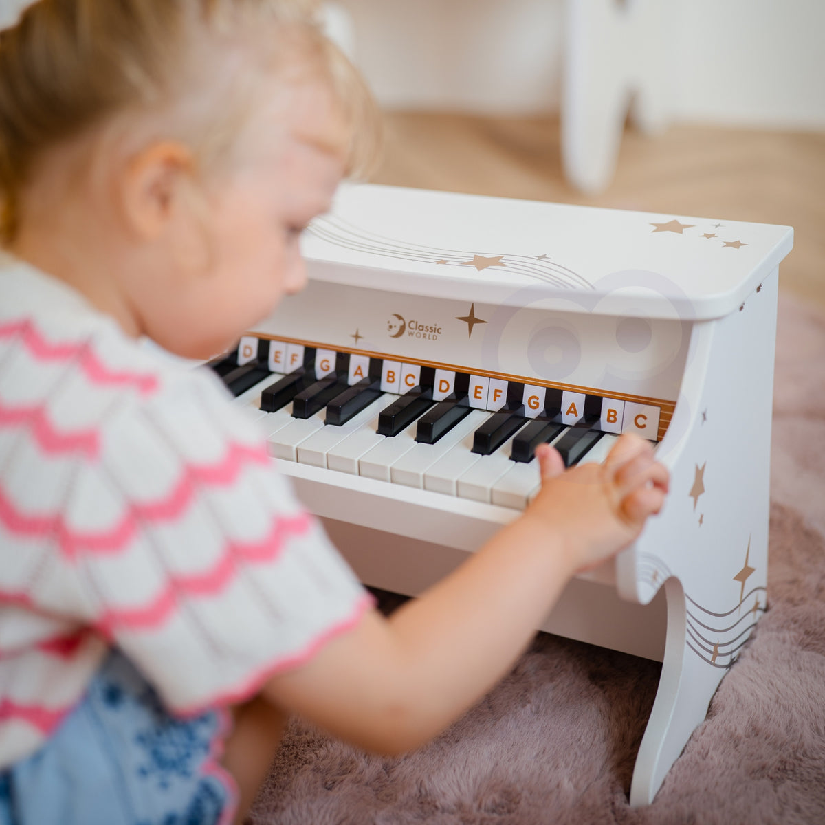 CLASSIC WORLD Medinis pianinas vaikams su mokymo knygele