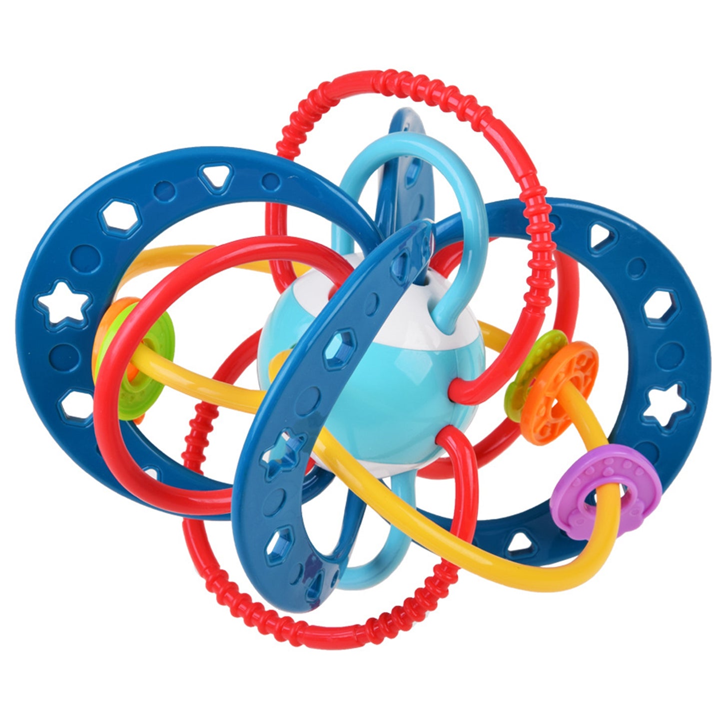 WOOPIE BABY Montessori 2in1 sensorinis žaislas: kramtukas ir barškutis – vaizdas 2