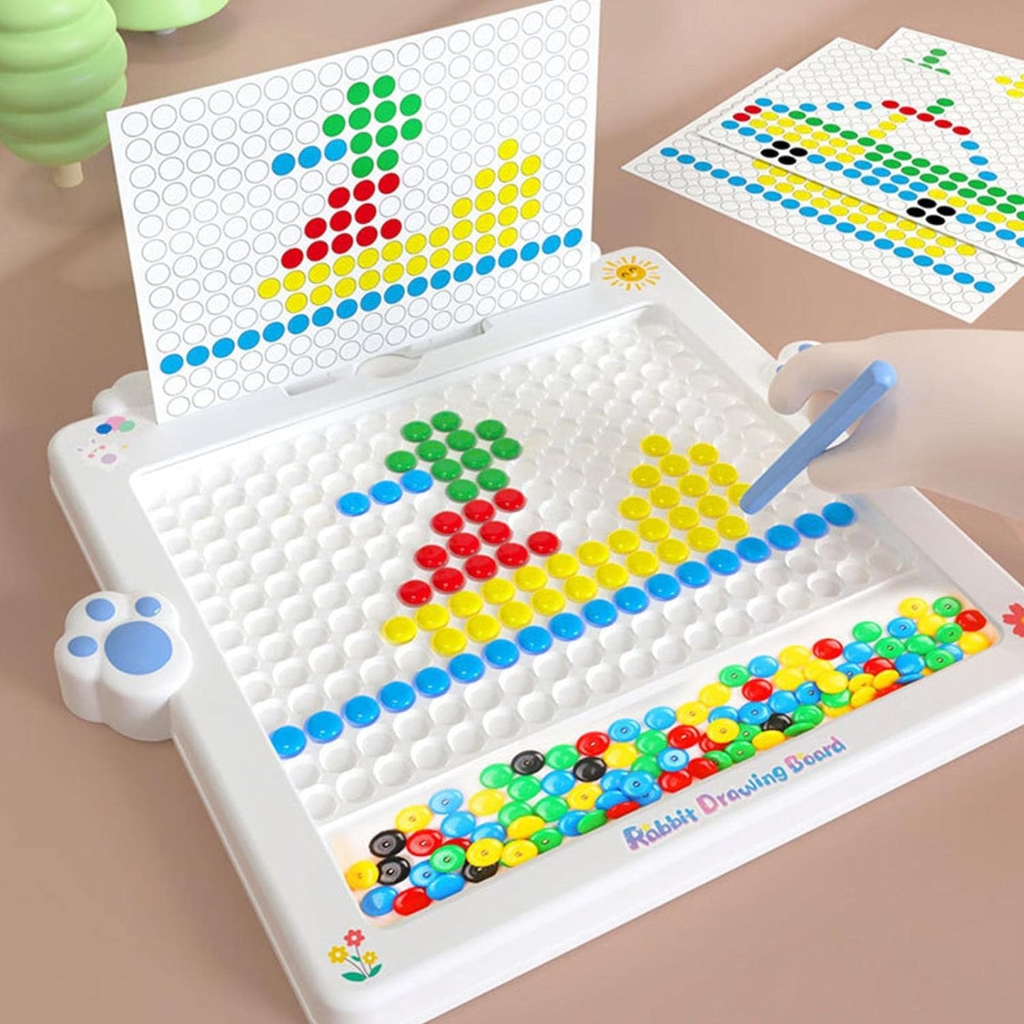WOOPIE Montessori MagPad magnetinė piešimo lenta vaikams (Kiškis) – vaizdas 6