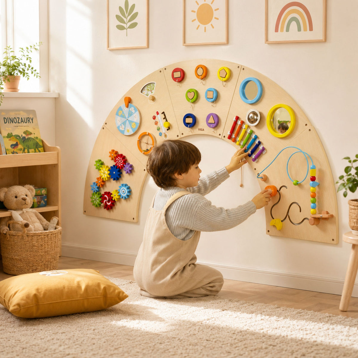 VIGA Montessori Sensorinė Lanko Formos Sieninė Lenta