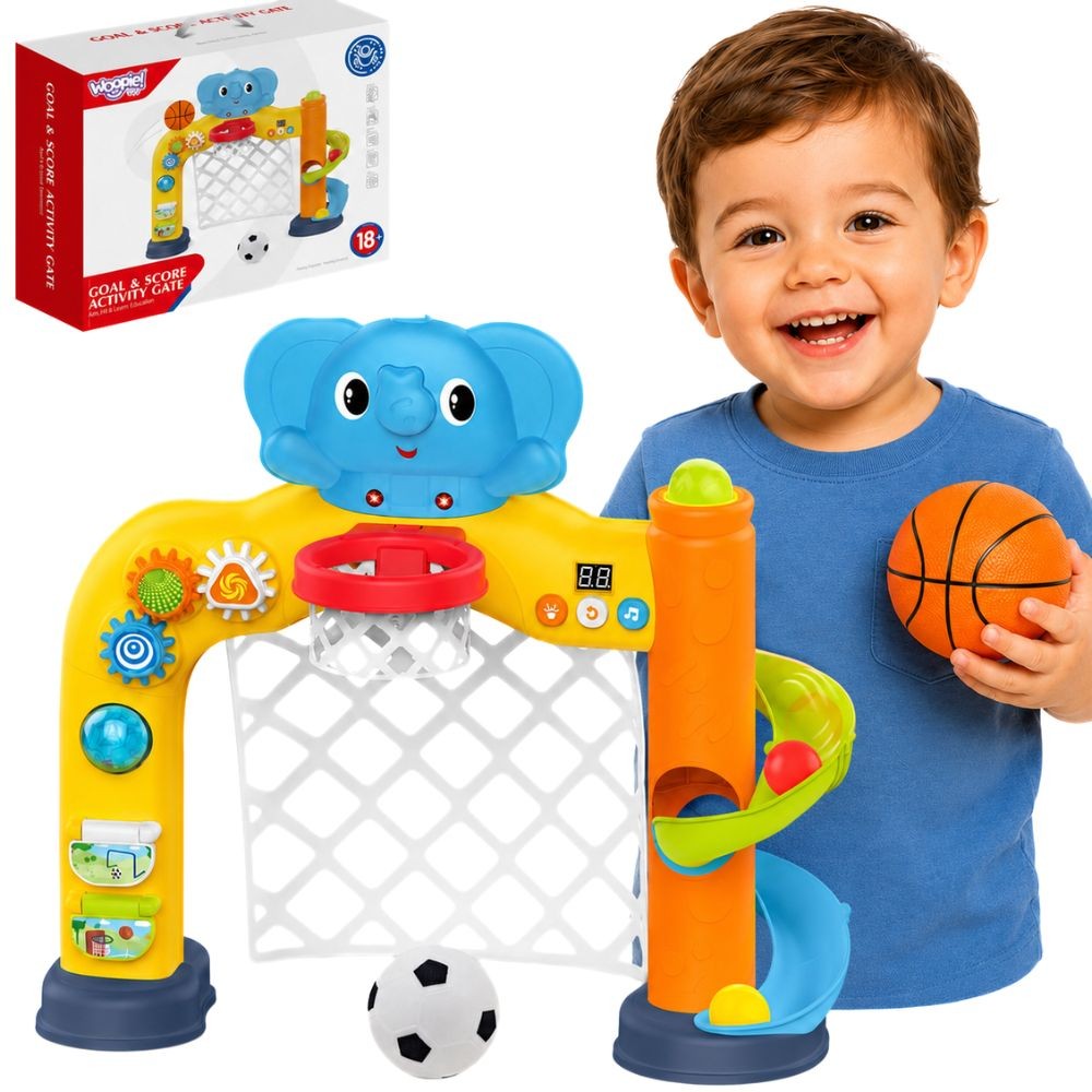 WOOPIE BABY Sportinis Centras 2in1 Vartai ir Krepšys Drambliukas