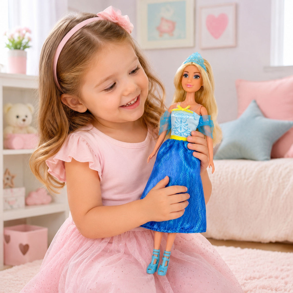 WOOPIE ROYAL Lily Princesė Lėlė Mėlyna Suknelė su Karūna ir Vėriniu