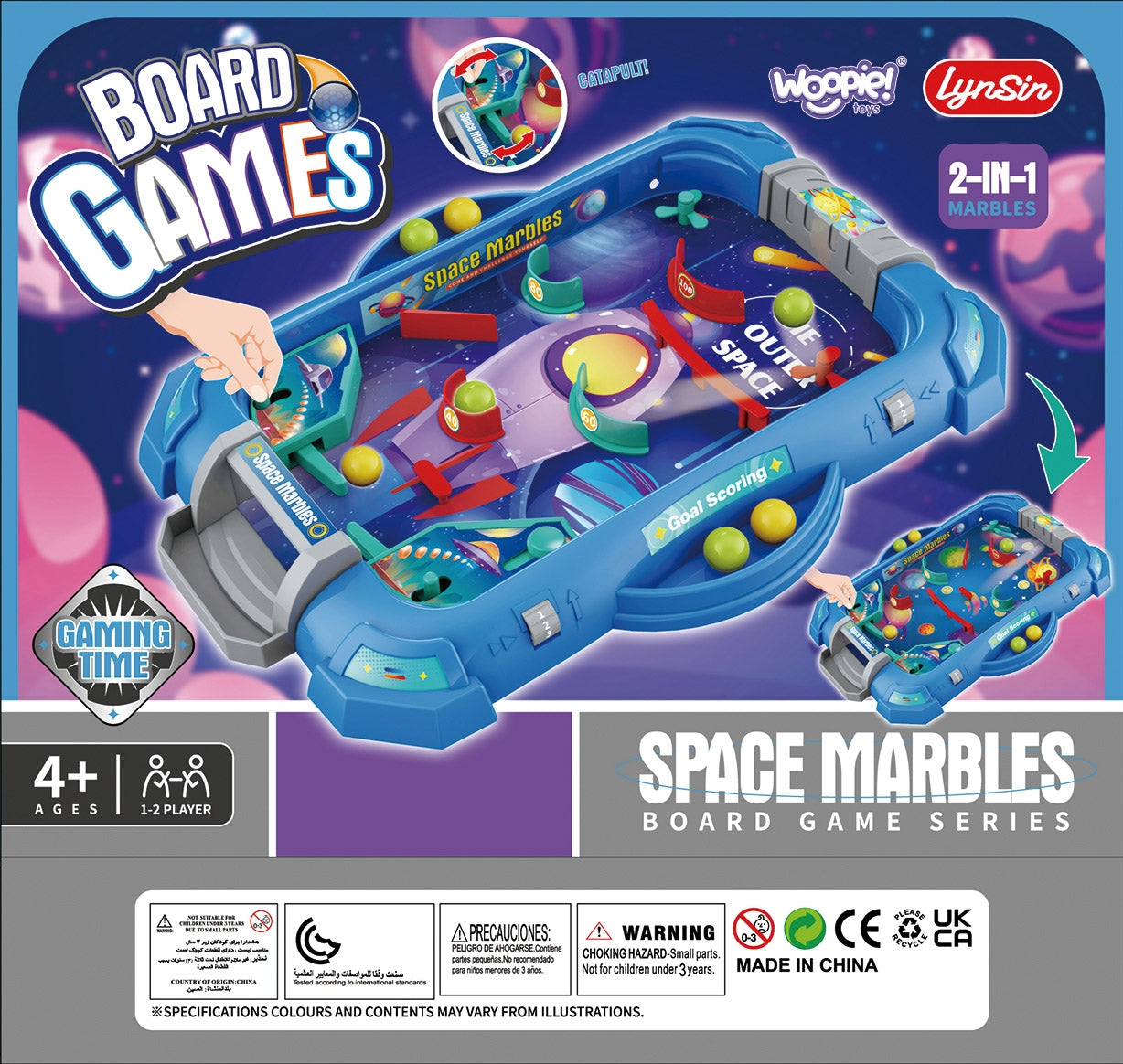WOOPIE Stalo žaidimas (Flipper) „Kosminė žaidynė“ 2in1 – vaizdas 3