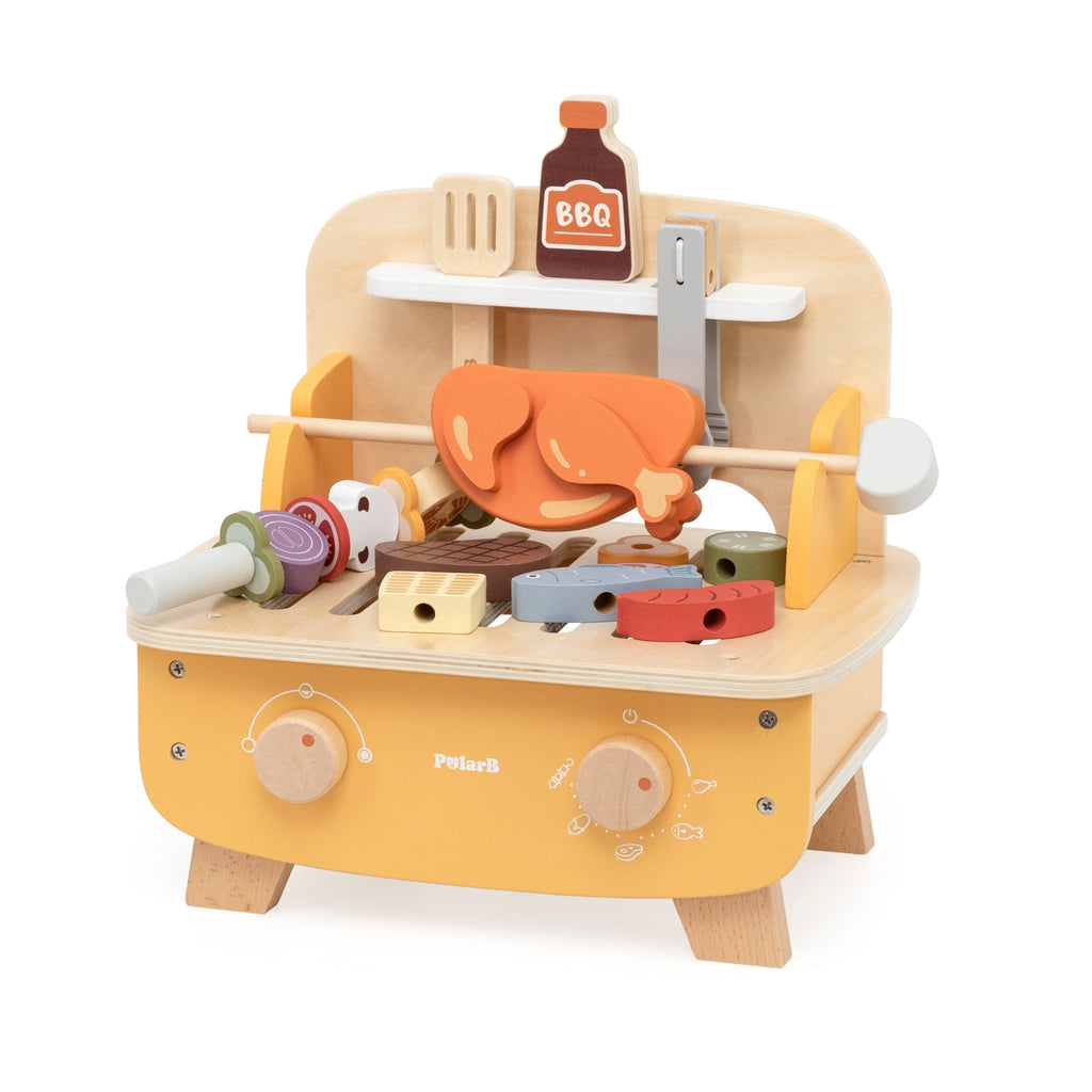VIGA Wooden BBQ Grill Set – Medinė grilio žaidimų rinkinys 22 dalys