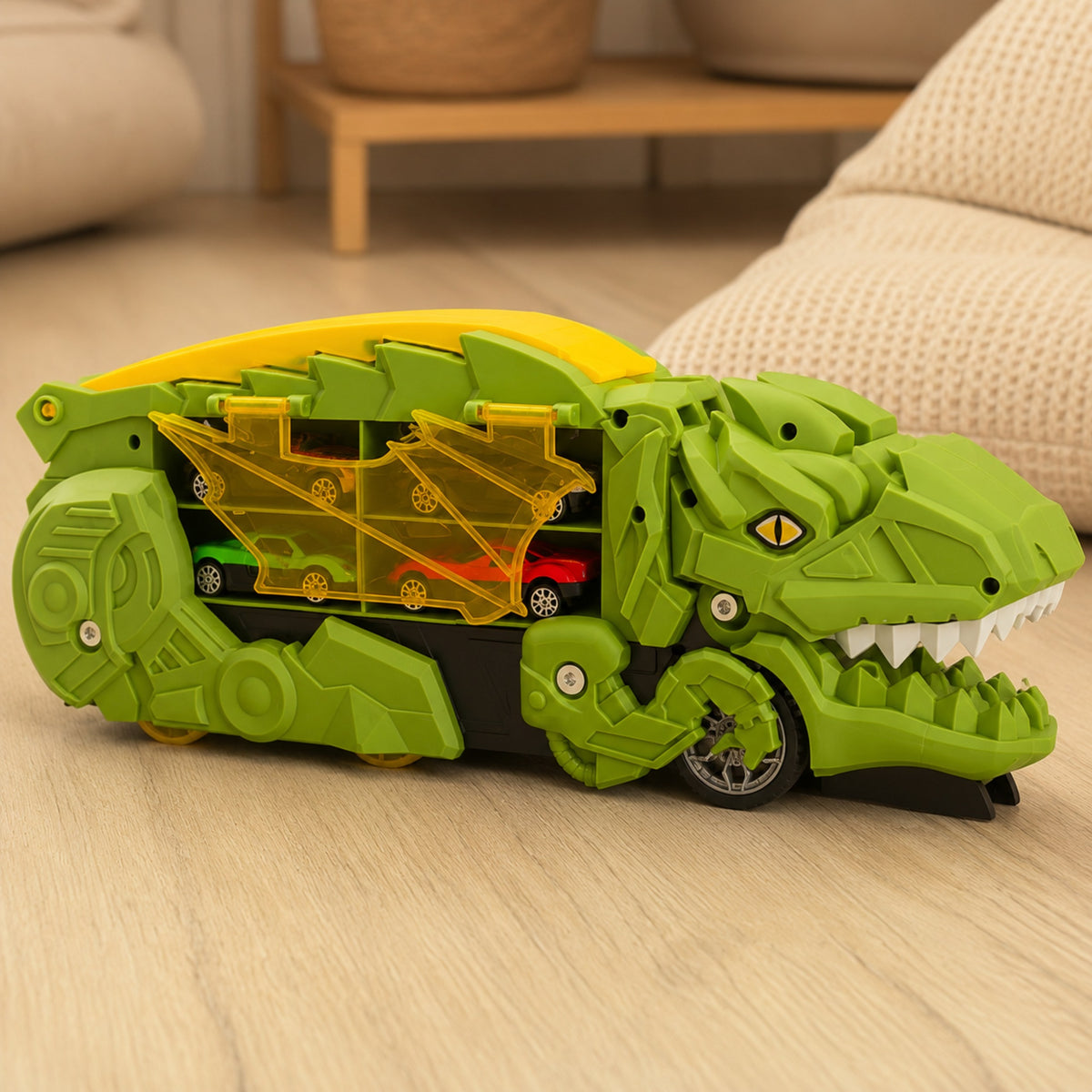WOOPIE Dinozauro sunkvežimis su 13 automobilių ir trasa