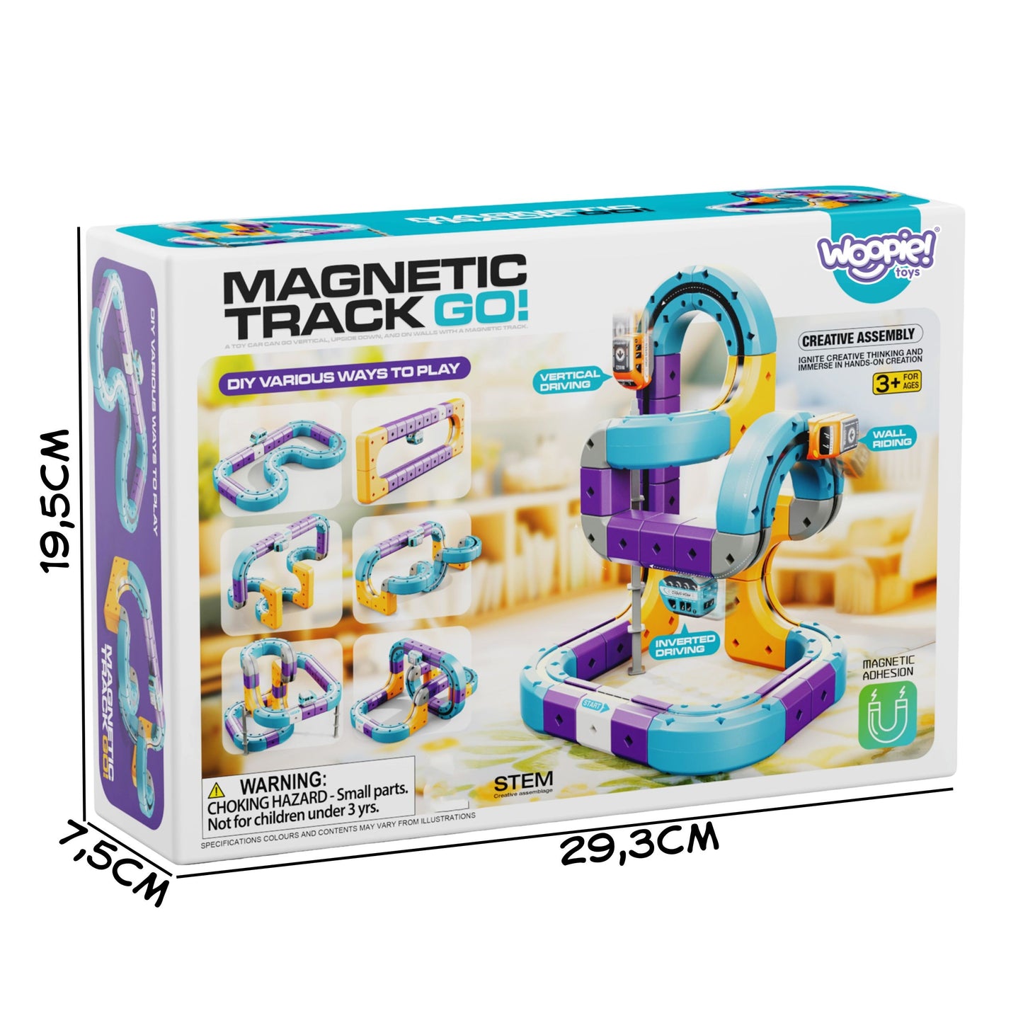 WOOPIE Magnetinė Traukinio Trasa Konstruktorius STEM 54 vnt.