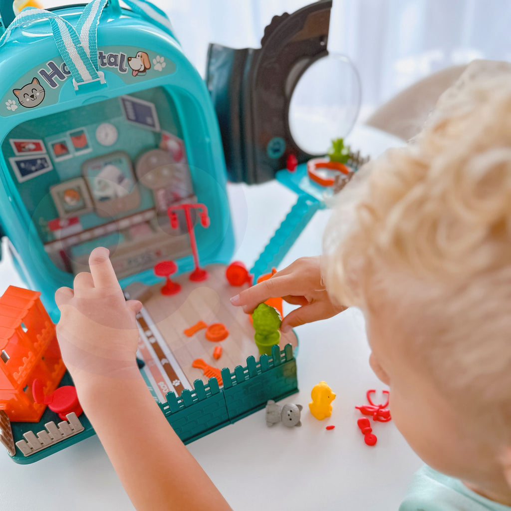 WOOPIE Mažasis Veterinaras 3in1 Šuniuko Ligoninė Kuprinėje