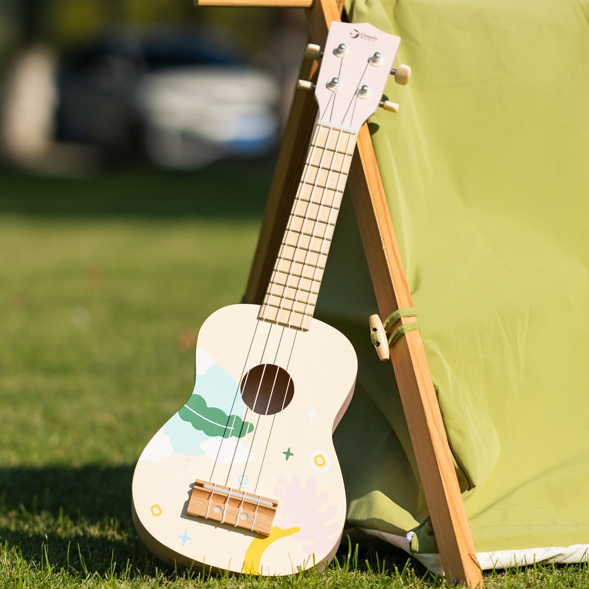 CLASSIC WORLD Medinė ukulelė vaikams, rožinė