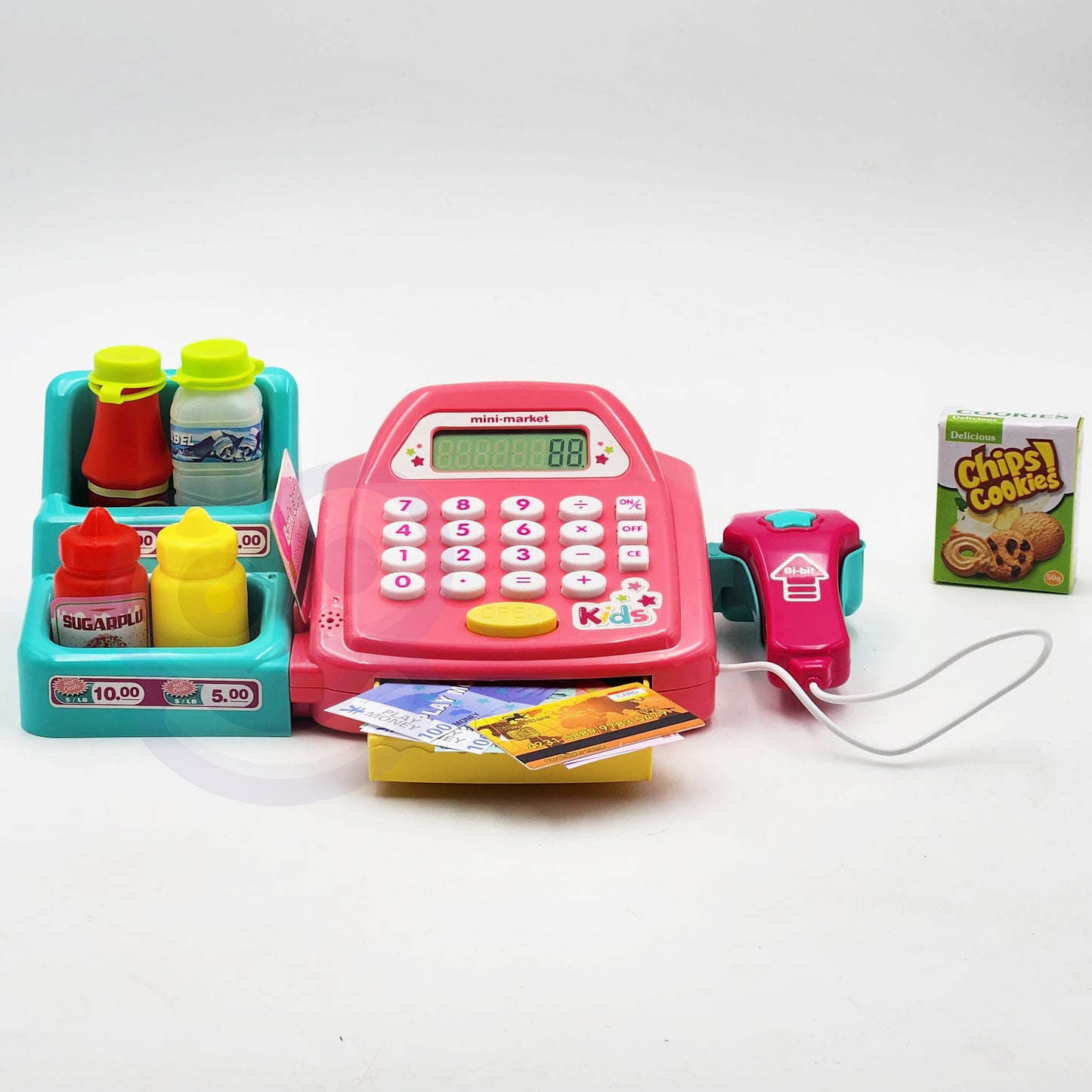 WOOPIE kasos aparatas su lentyna ir priedais, rožinis – vaizdas 3