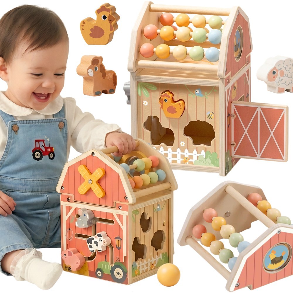 TOOKY TOY Medinė Ferma – Montessori Rūšiuoklis su Skaičiuokle