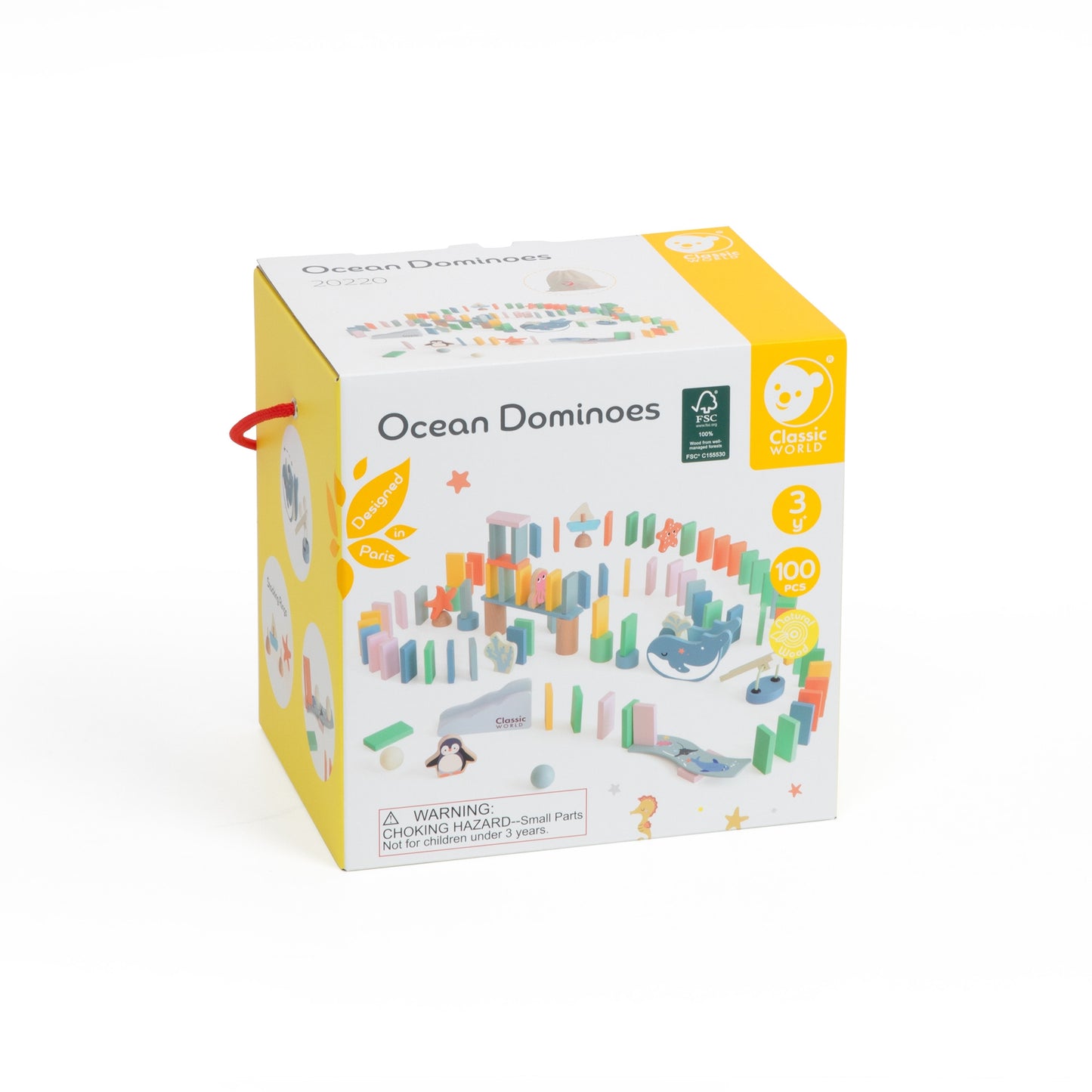 CLASSIC WORLD Medinis Domino Kliūčių Ruožas Montessori 100 dalių