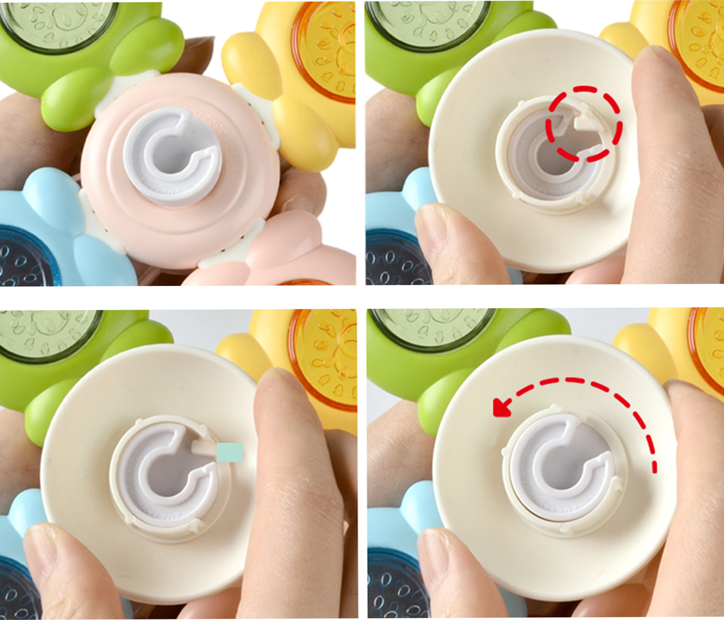 WOOPIE BABY Sensorinis sukamasis žaislas (Spinner) Bitė, Viščiukas ir Triušis (3 vnt rinkinys) – vaizdas 4