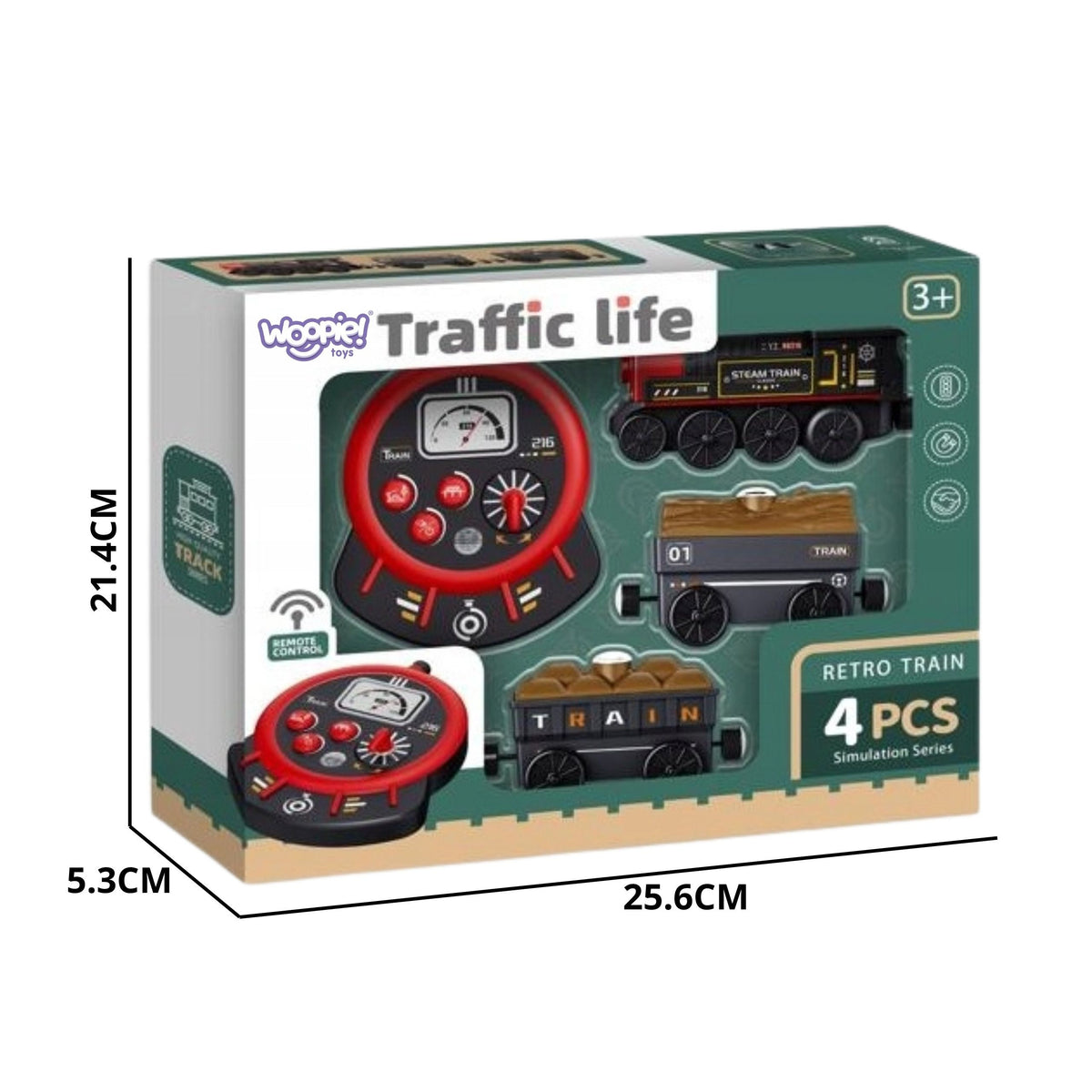 WOOPIE Radijo Bangomis Valdomas Retro Traukinys su 4 Vagonais