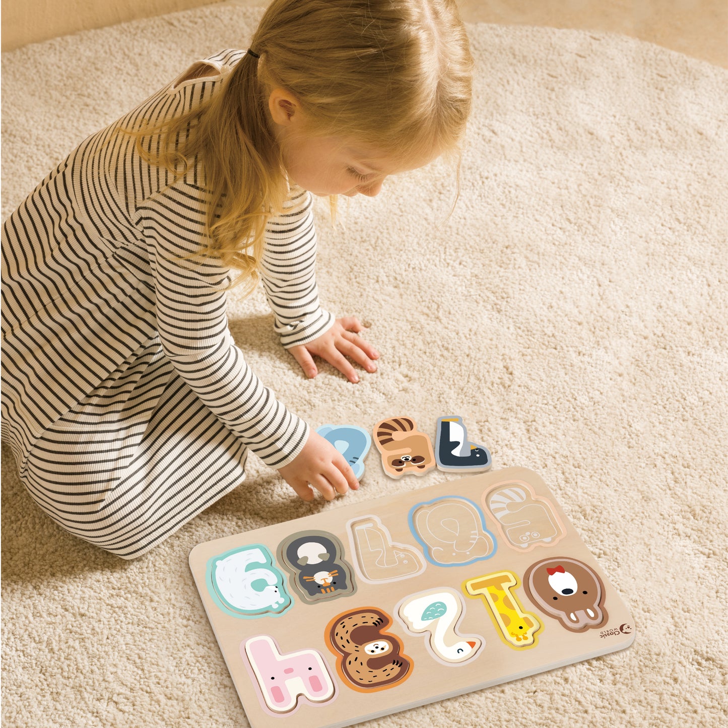 CLASSIC WORLD Medinė skaitmeninė dėlionė Montessori numeriai 11 vnt.
