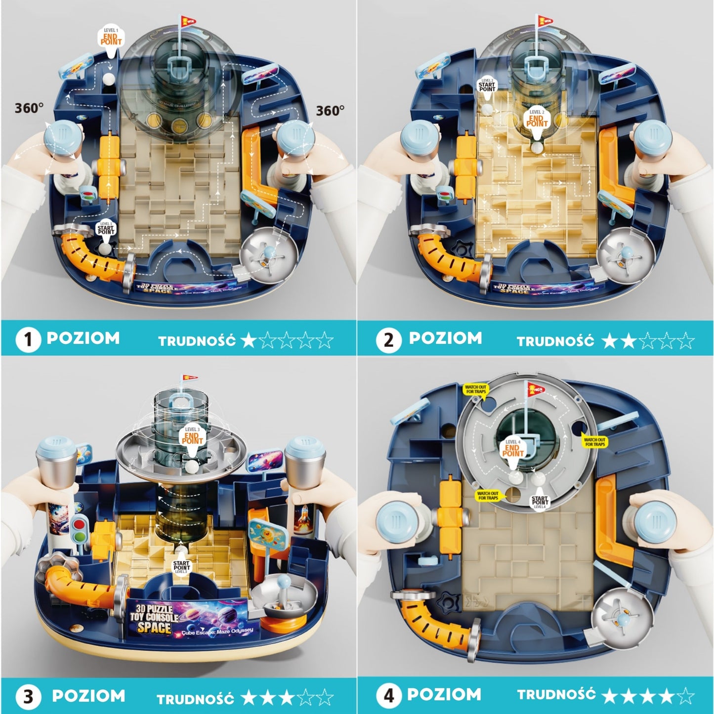 WOOPIE Space Maze 3D Interaktyvi Kosmoso Labirinto Konsolė
