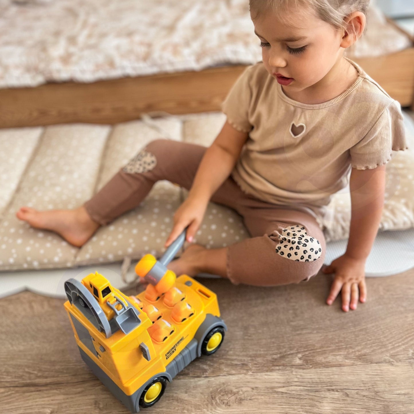 WOOPIE 2-in-1 Statybų Sunkvežimis Kūjuko Žaidimas su Priedais