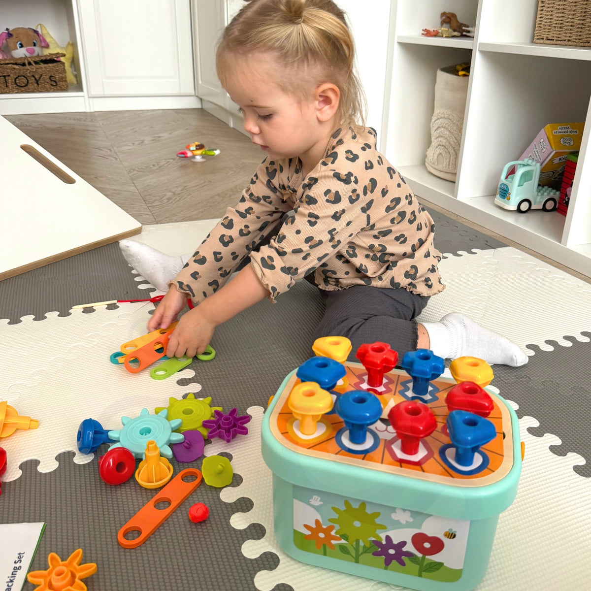 WOOPIE GREEN Montessori 12in1 Motorinė Konstravimo Dėžė FSC