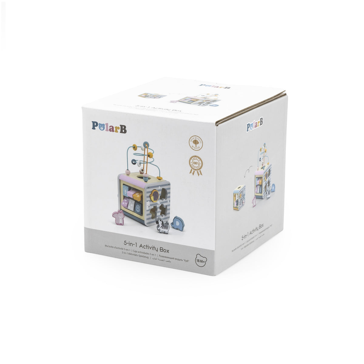 VIGA PolarB Medinis lavinamasis kubas 5-in-1, veiklos centras