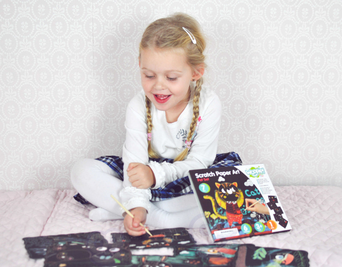 WOOPIE ART&FUN Kuriamas įbrėžimo paveikslėlių rinkinys, 7 vnt.