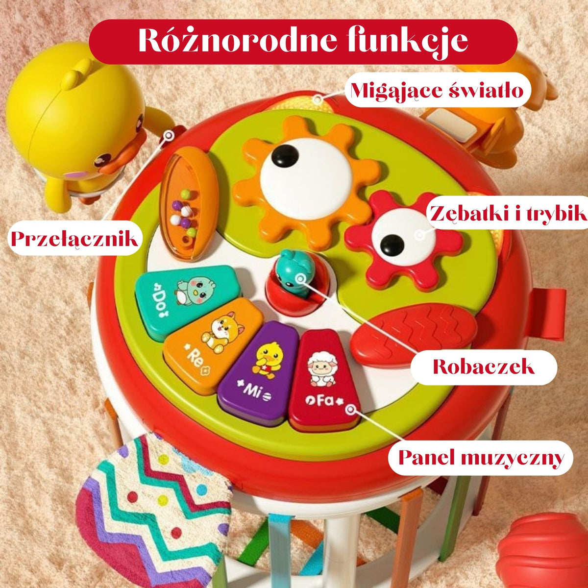 WOOPIE BABY Interaktyvus Sensorinis Kubas su Būgnu