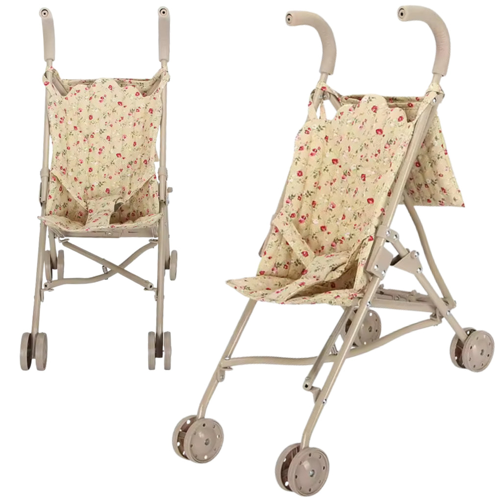 WOOPIE ROYAL Vintage vežimėlis lėlėms su rožių raštu