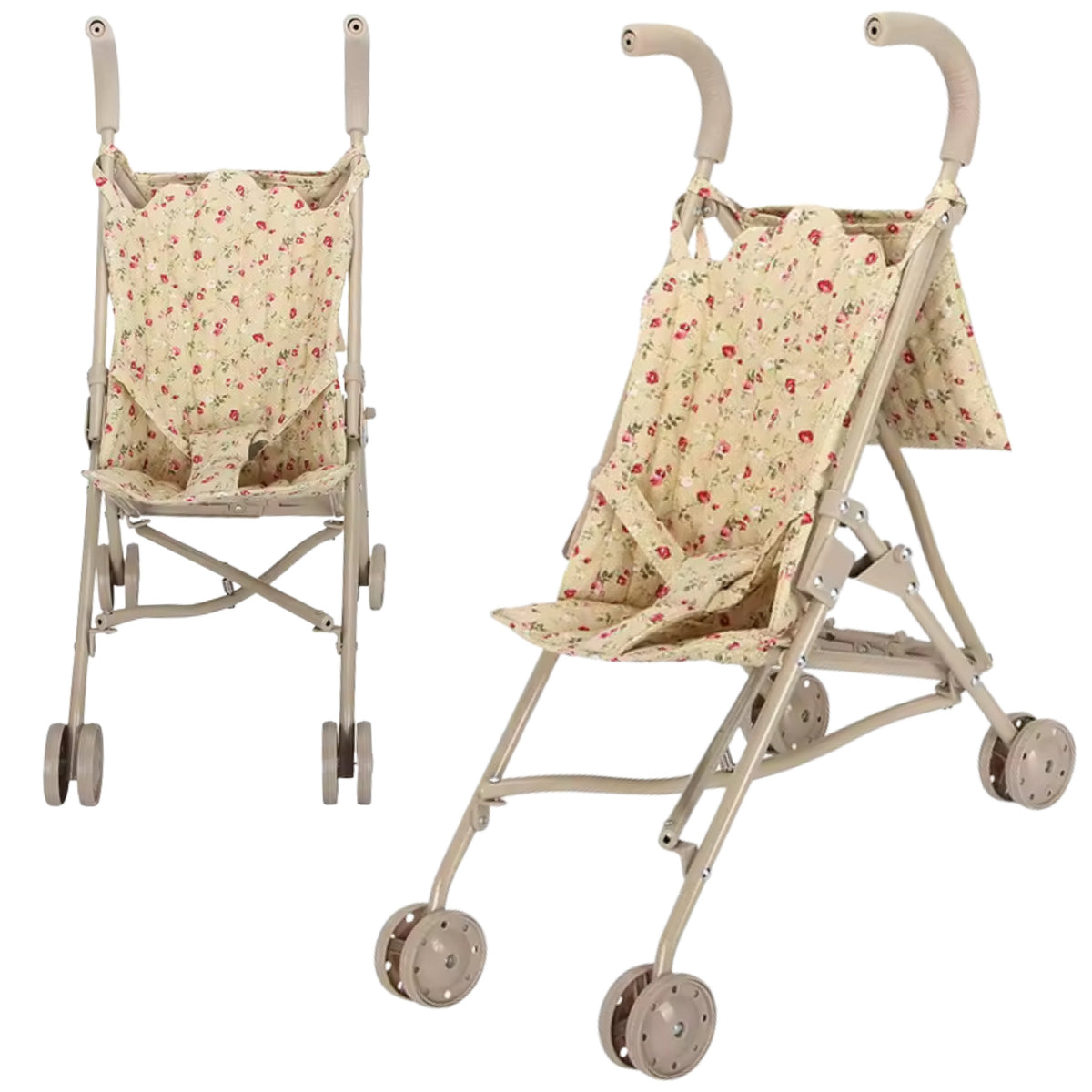 WOOPIE ROYAL Vintage vežimėlis lėlėms su rožių raštu