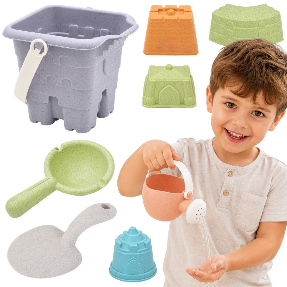 WOOPIE GREEN smėlio kibirėlių rinkinys 8 dalių, ekologiškas