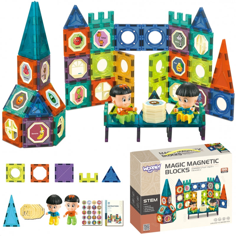 WOOPIE Magnetic Blocks Castle 98 vnt.