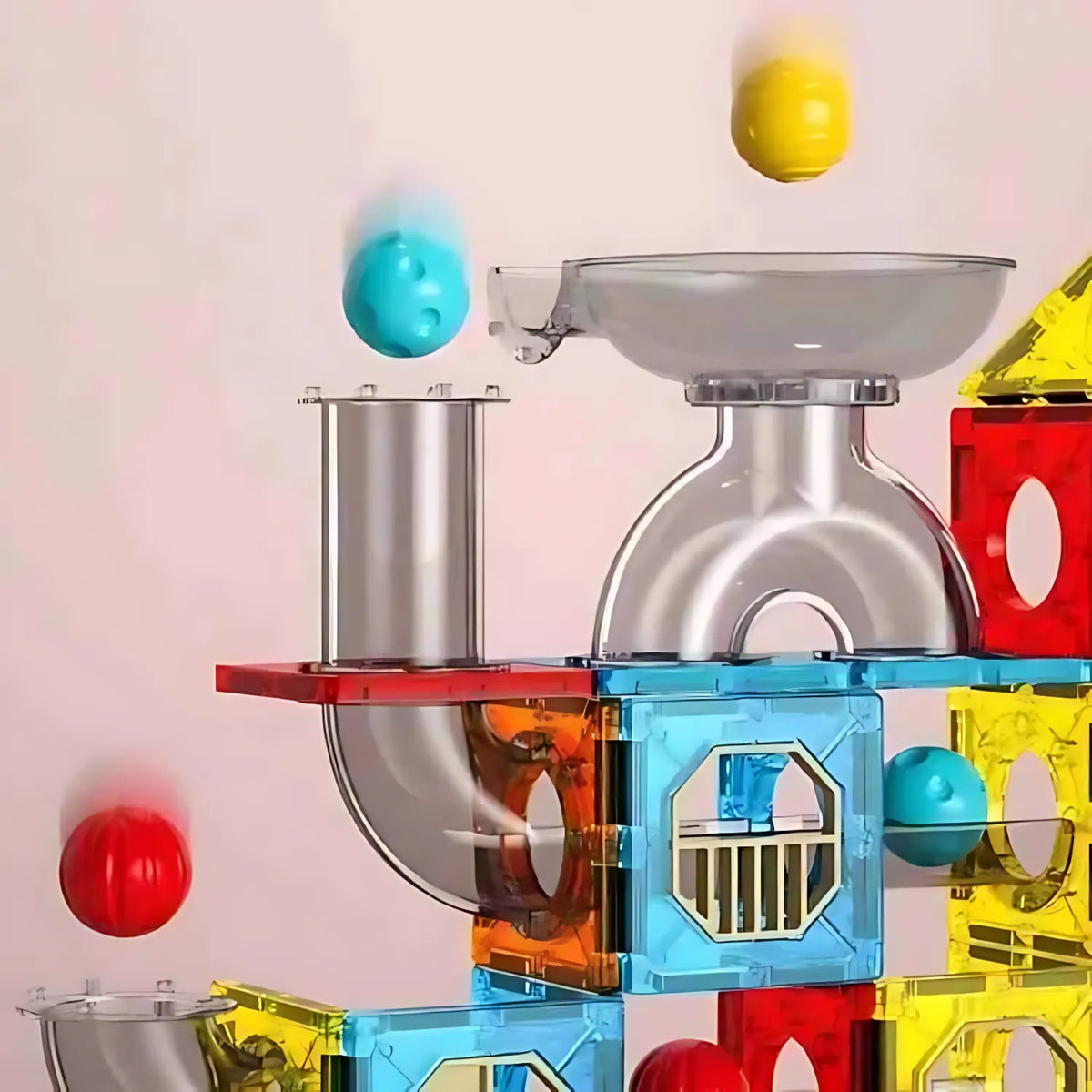 WOOPIE Magnetinis Konstruktorius 3D Kamuoliukų Trasa 113vnt.