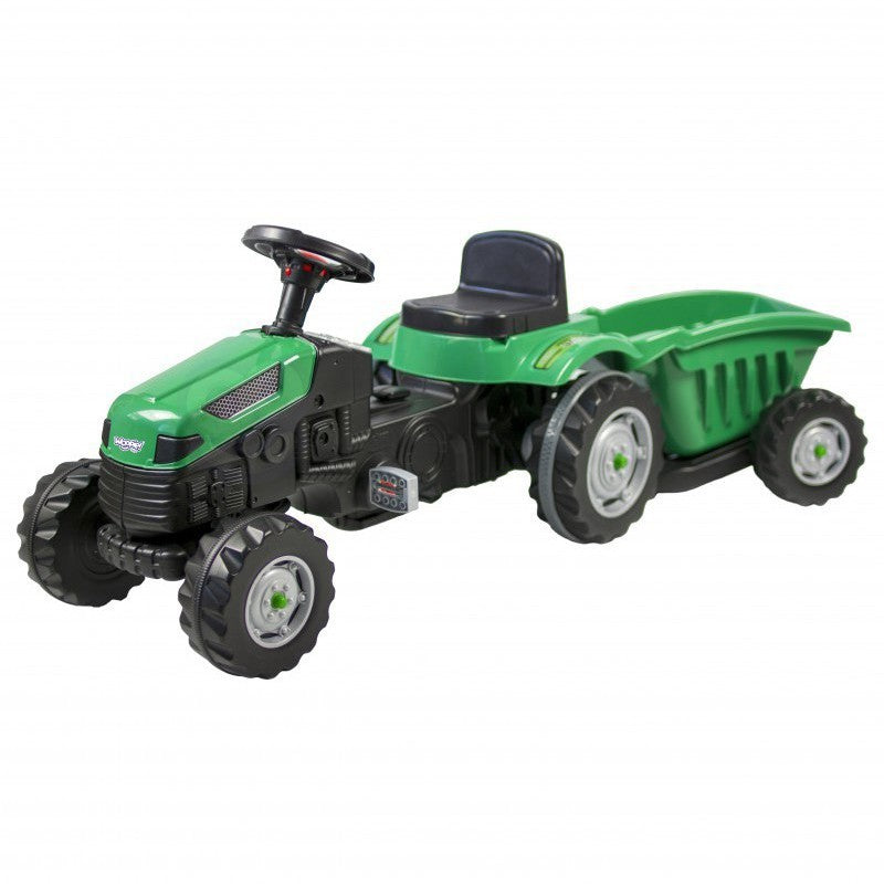 WOOPIE Farmer GoTrac MAXI minamas traktoriukas su priekaba