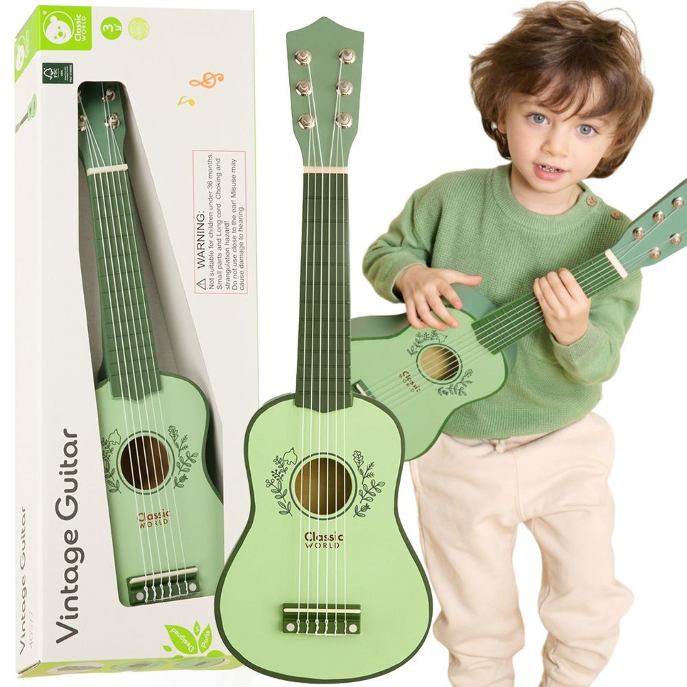 CLASSIC WORLD Medinė Vintažinė Gitara Vaikams 3+