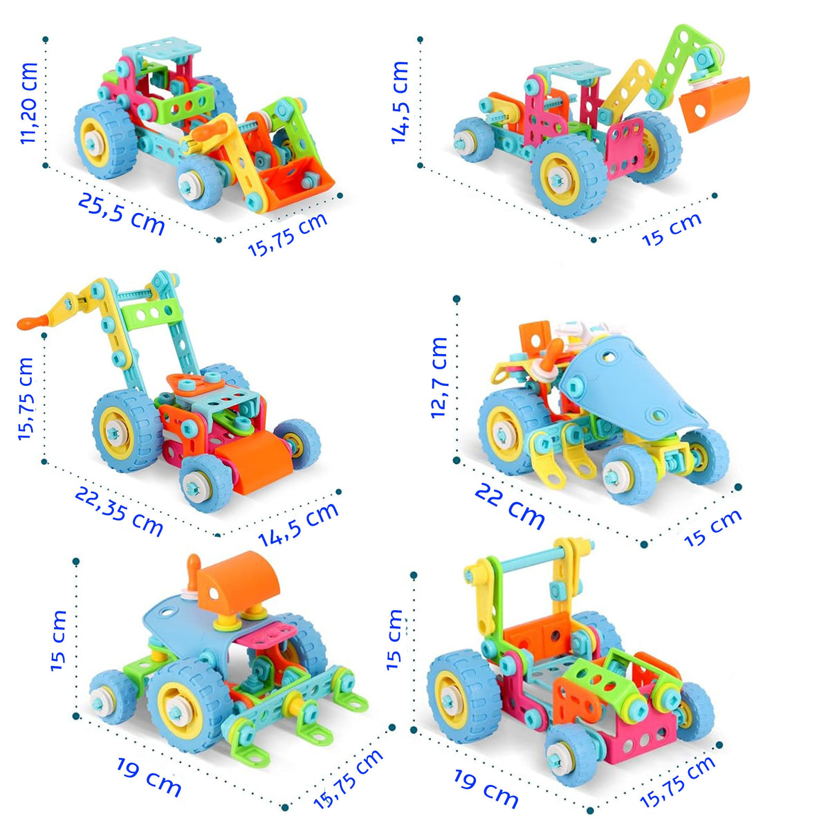 WOOPIE Konstruktorius 6in1 STEM Transporto priemonės 118 detalių