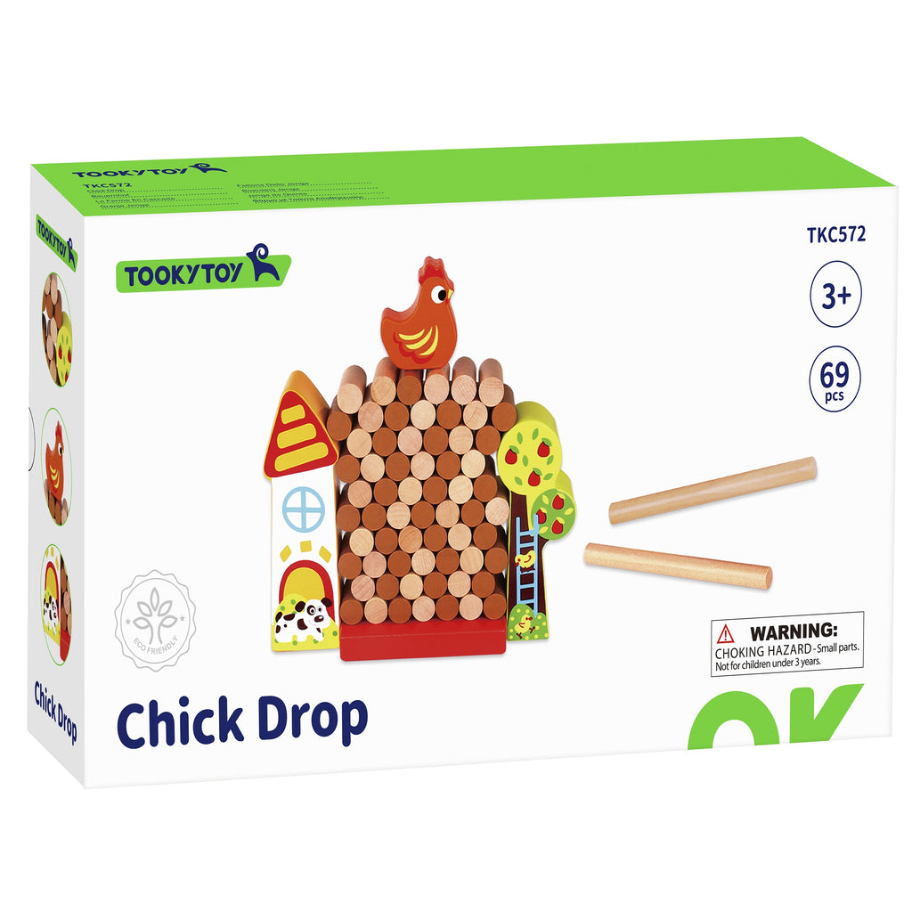 TOOKY TOY Medinis žaidimas Krentanti vištytė, 69 dalys