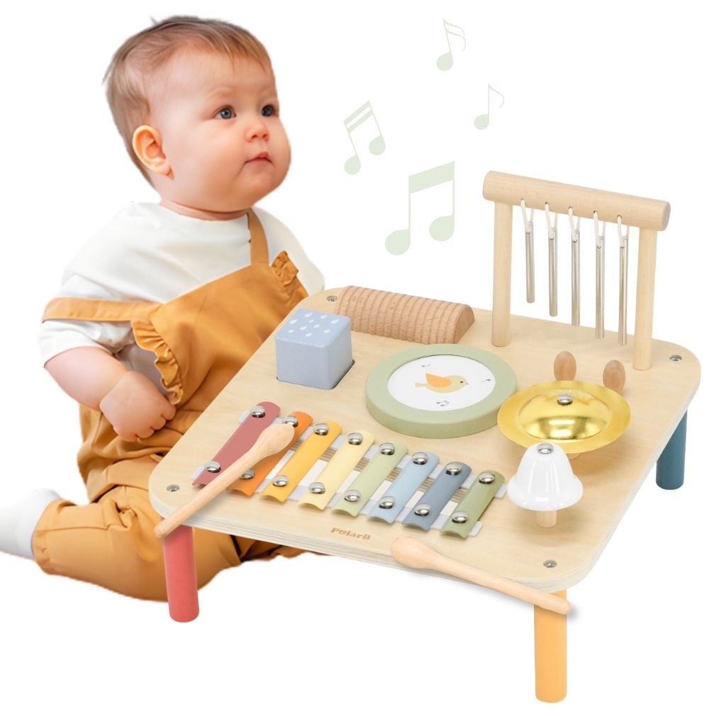 Viga Medinis edukacinis ir sensorinis muzikinis stalas (7in1) – pagrindinis vaizdas