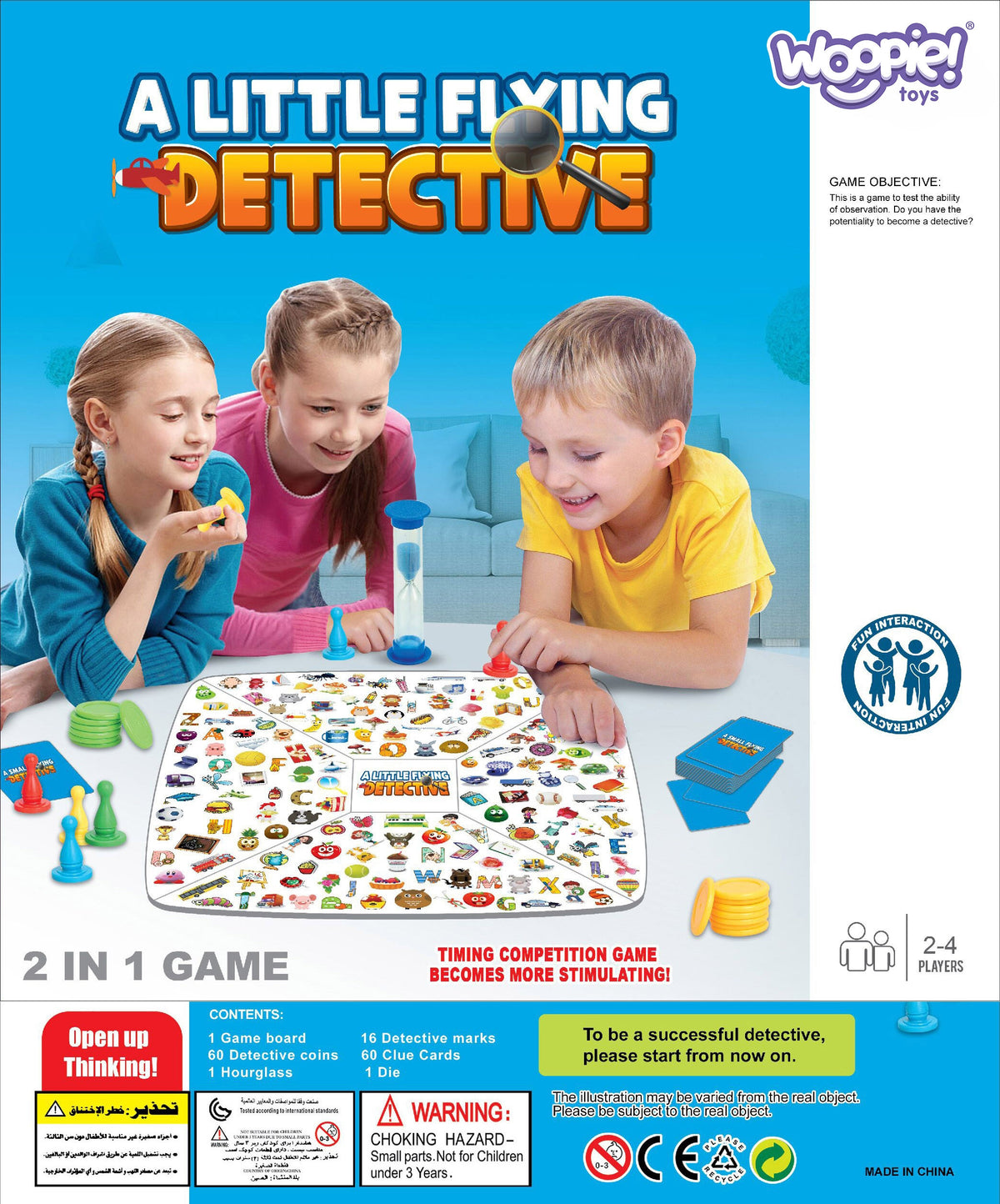 WOOPIE 2 in 1 Stalo Žaidimas Mažasis Detektyvas ir Kinietiškos Šaškės