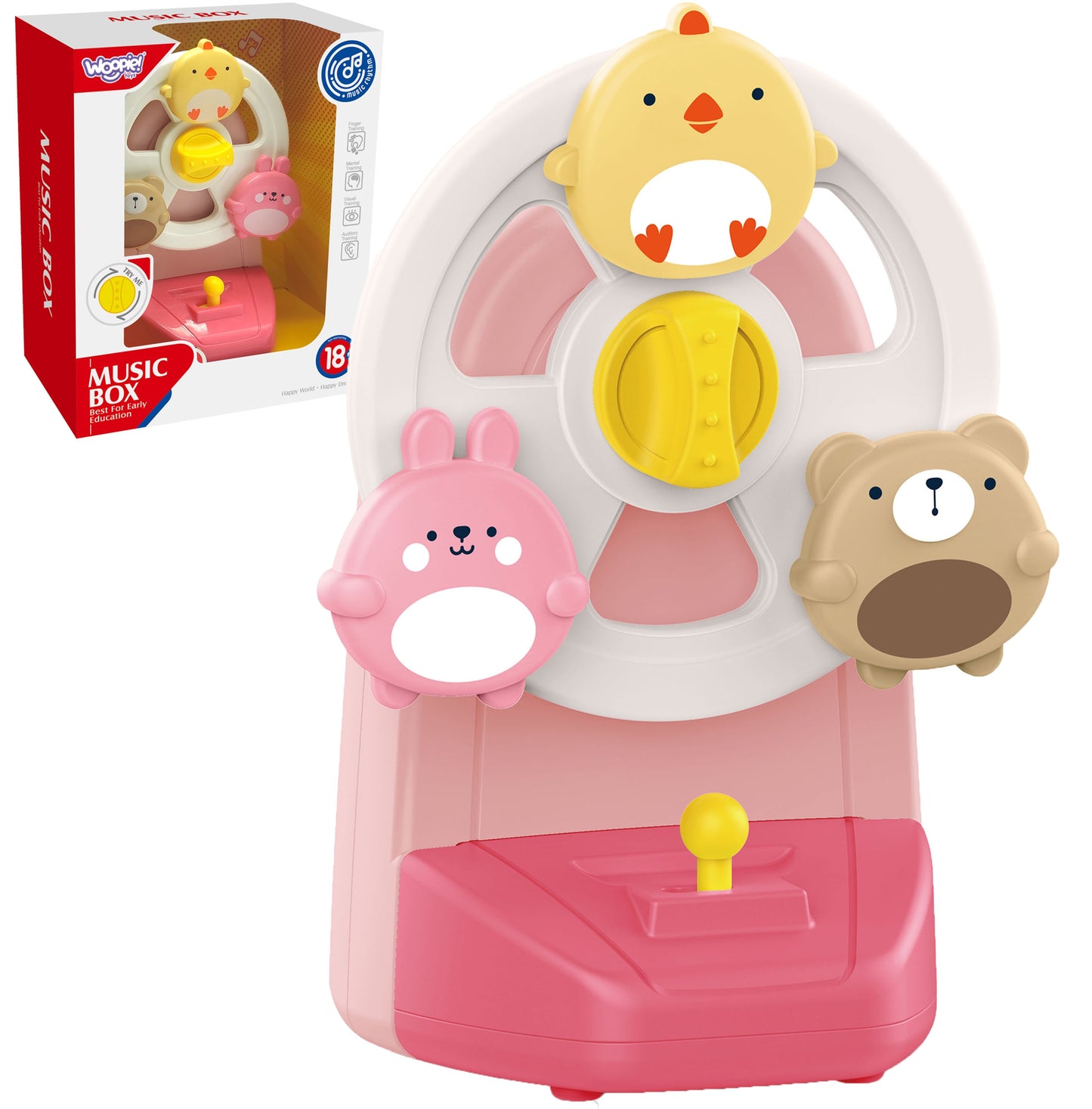 WOOPIE BABY Muzikinė edukacinė karuselė-dėžutė su gyvūnėliais – pagrindinis vaizdas